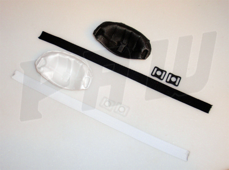 goalie helmet chin cups with strap and hardware