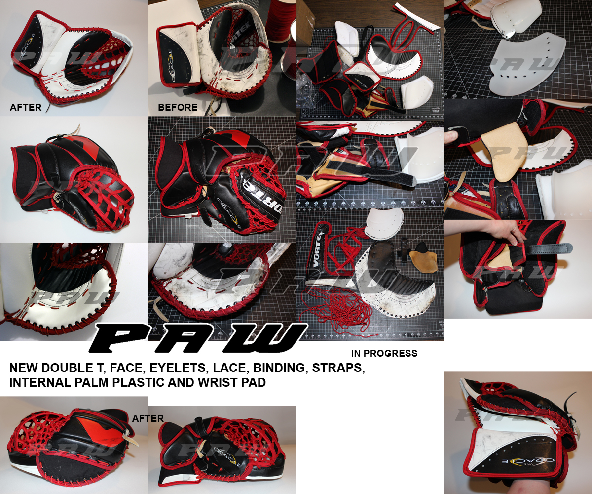ice hockey goalie catch glove refurbishment